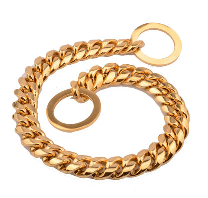Fenya™ Cuban Chain Dog Necklace — 10mm Gold Stainless Steel | Stylish & Durable