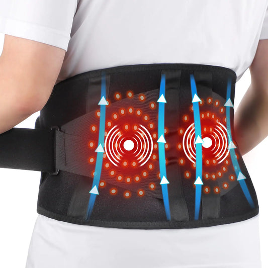 Cordless Heated Back Massager Belt – 5 Heat Levels & Dual Motors for Cramps & Pain Relief