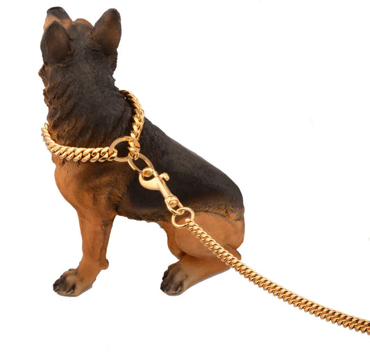Fenya™ Cuban Chain Dog Necklace — 10mm Gold Stainless Steel | Stylish & Durable