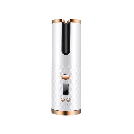 Cordless Auto Rotating Hair Curler – LCD Ceramic Wireless Curling Iron